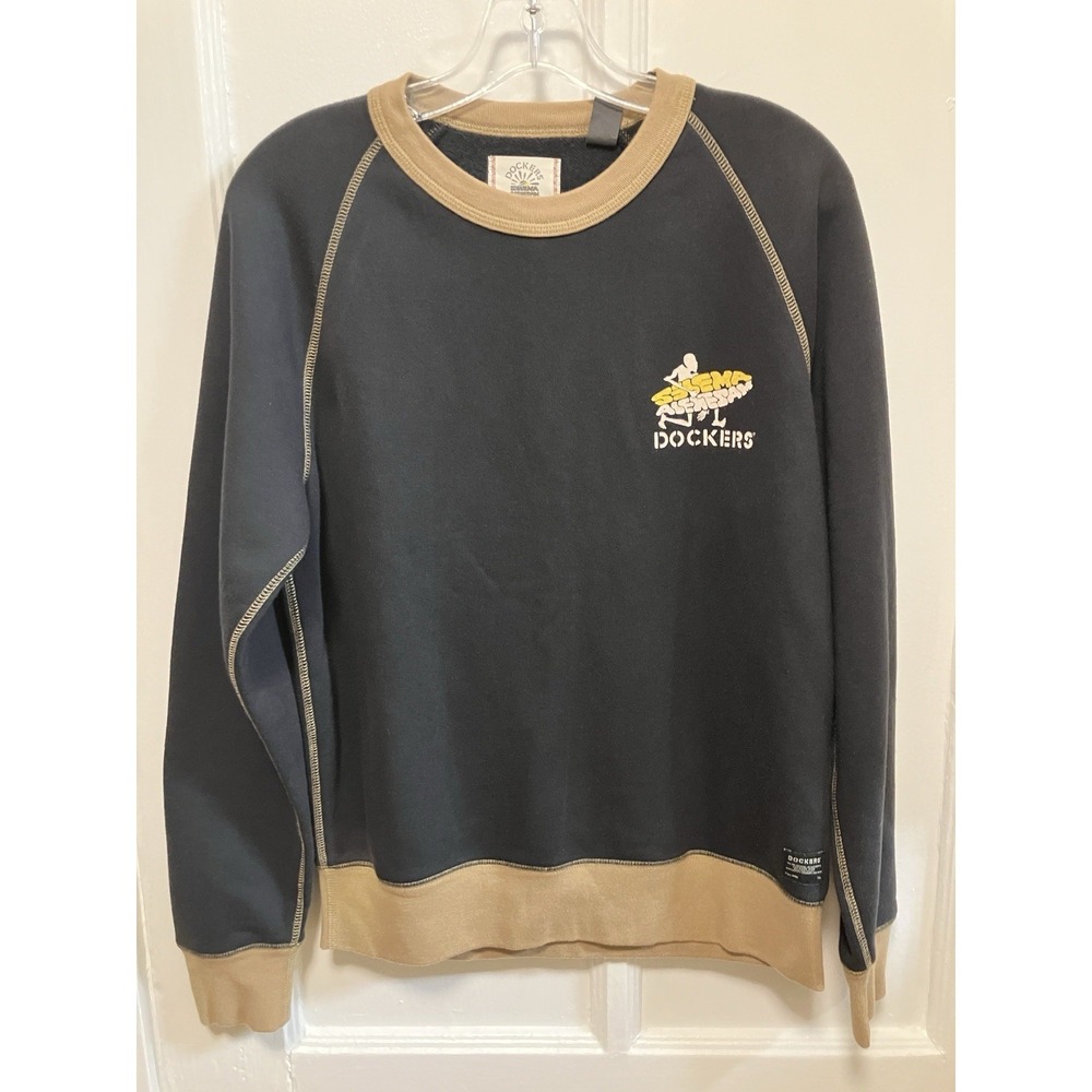 Dockers Selema Masekela Collection Sweatshirt Mens Small Black Surf NWT